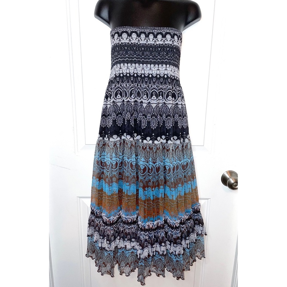 Lapis blue and black dress